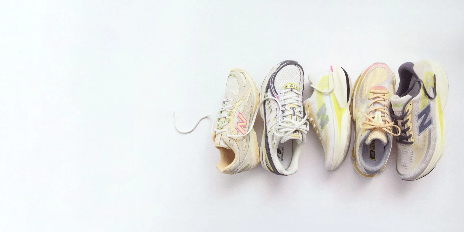 A group shot of the Warm Skies footwear pack, photographed in studio.