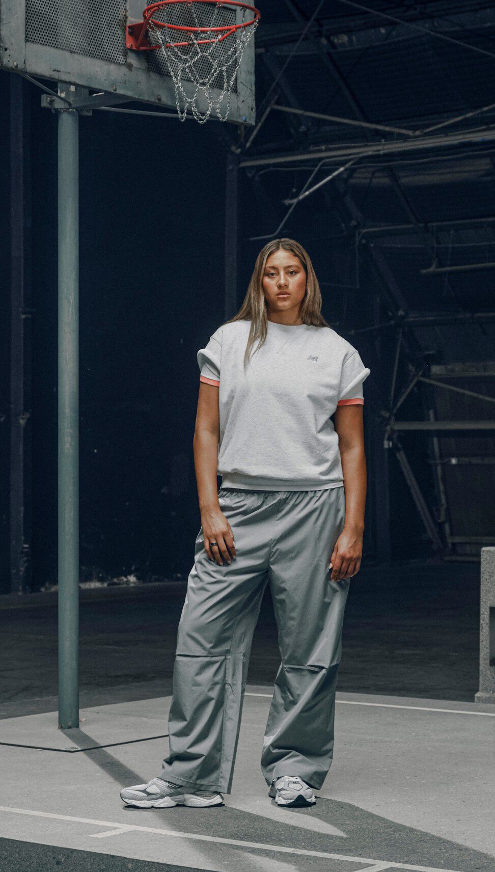 Sienna Betts wearing 9060s for Grey Days